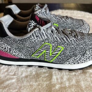 New Balance Women's Gray and Pink Leopard Sneakers